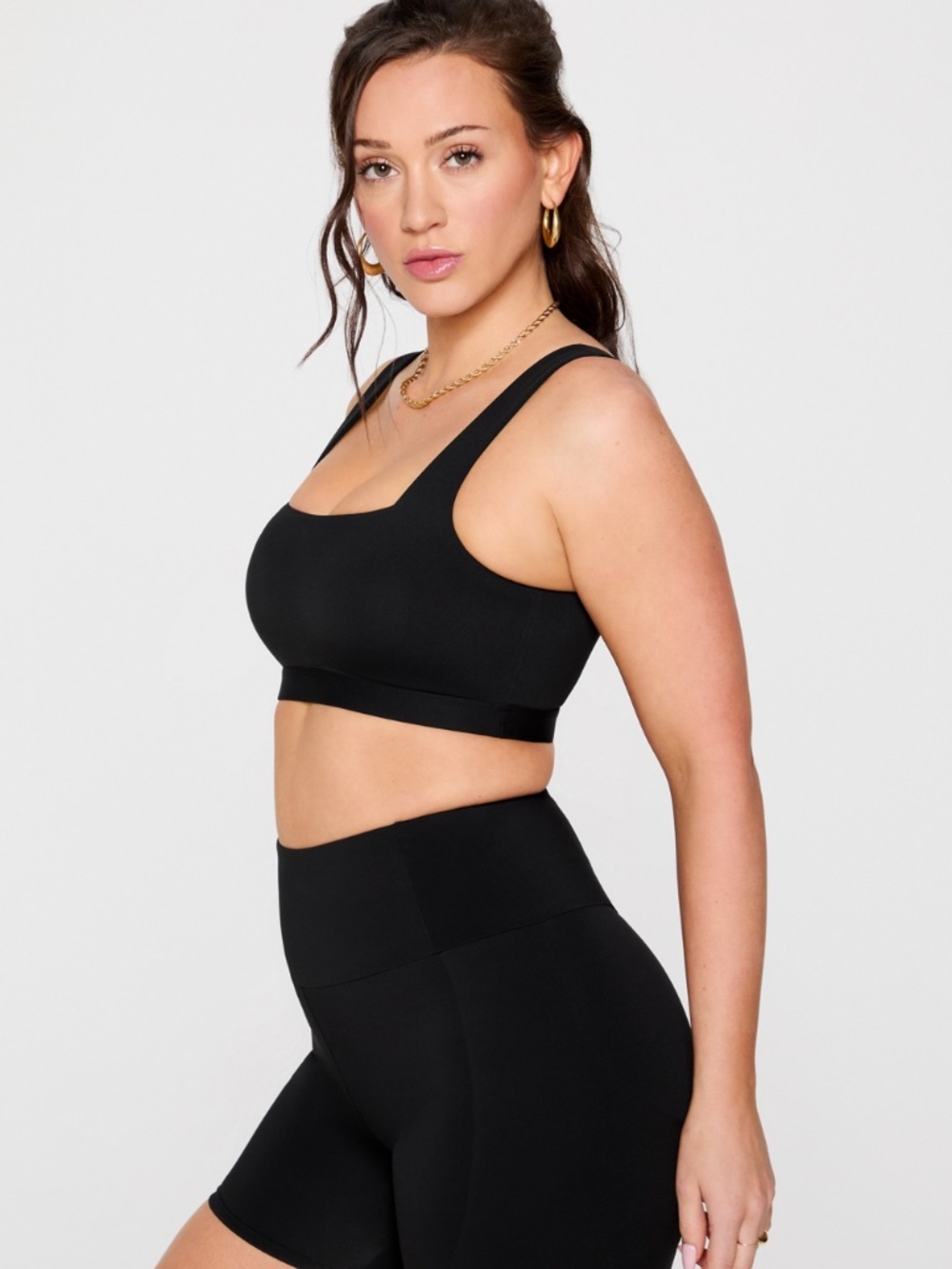 Yitty Ultra Lift Square Neck Sports Bra LARGE Black EUC - Picture 2 of 13